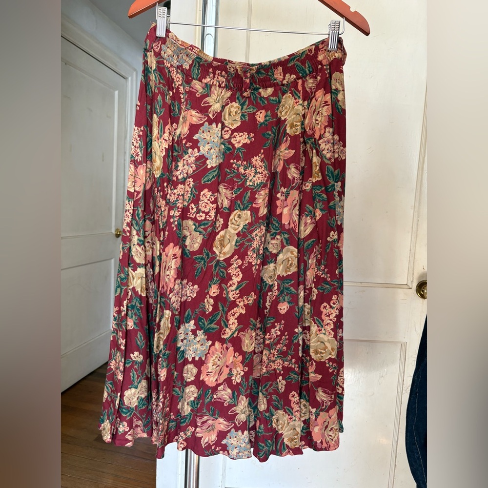 80s 90s liz sport floral skirt